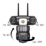 V380 PRO 3 Lens CCTV Outdoor Waterproof Night Vision PTZ Camera (4G+LAN)